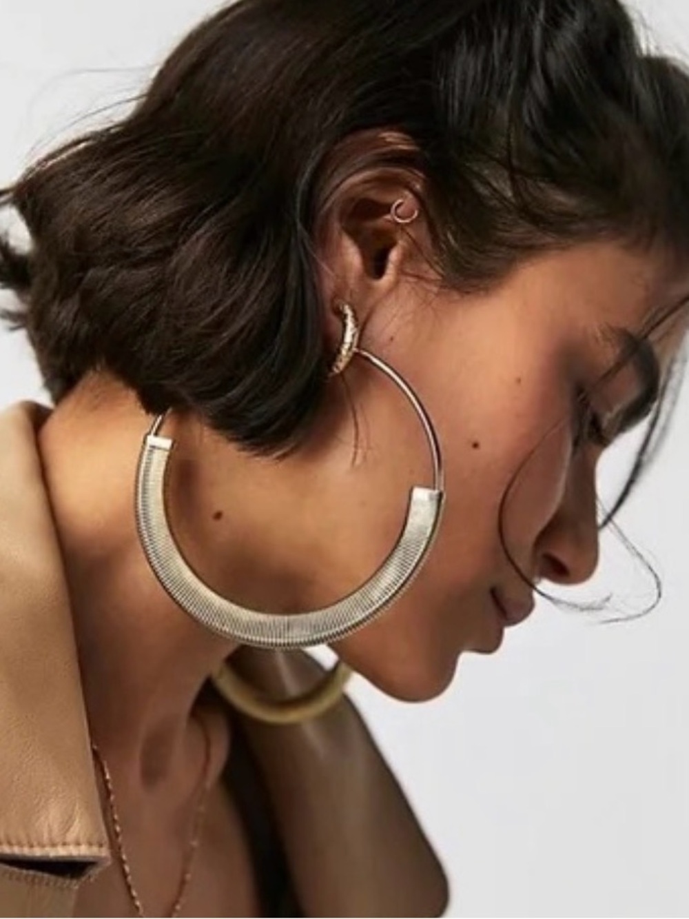 Free People Simply the Best Oversized Hoop earrings- large silver hoop earrings